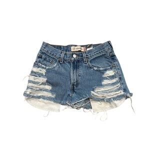 Girls Levi's Blue Distressed Jean Shorts size 16